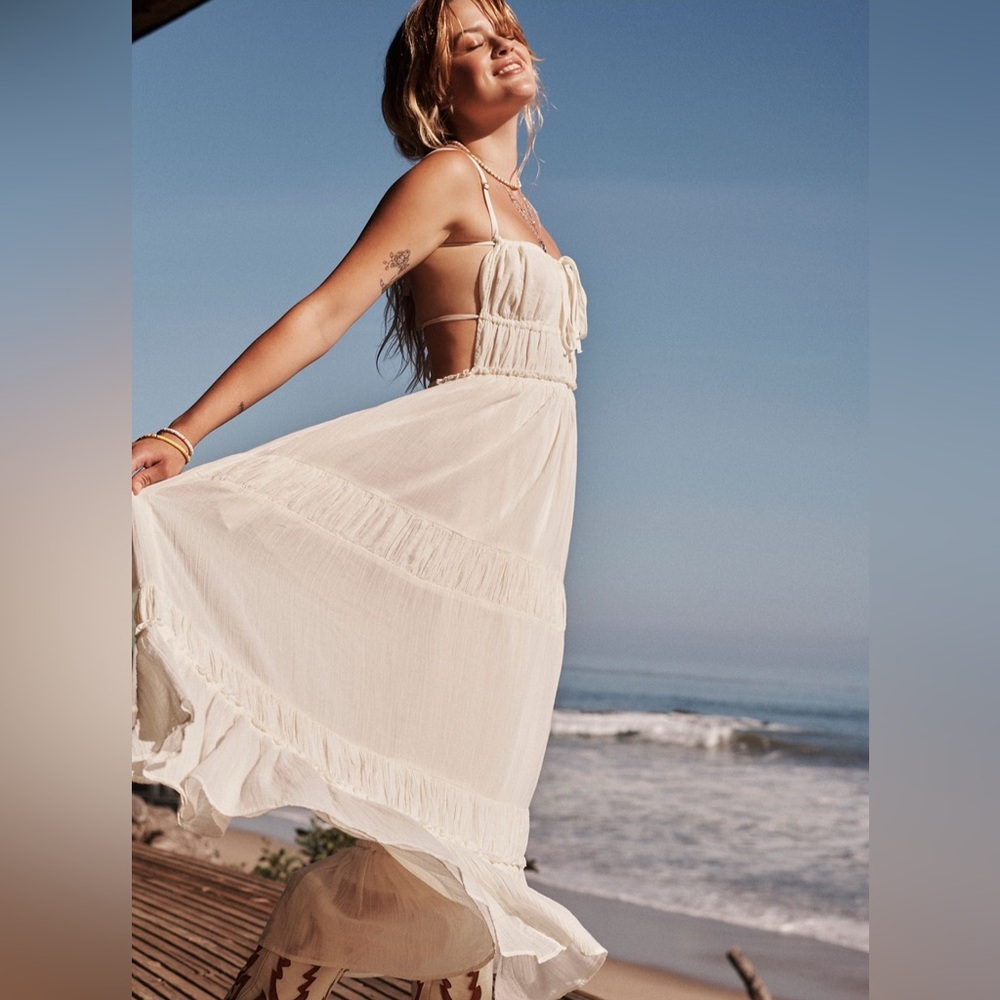 Free People Taking Sides Midi Dress